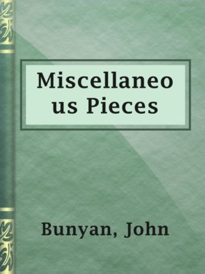 cover image of Miscellaneous Pieces
